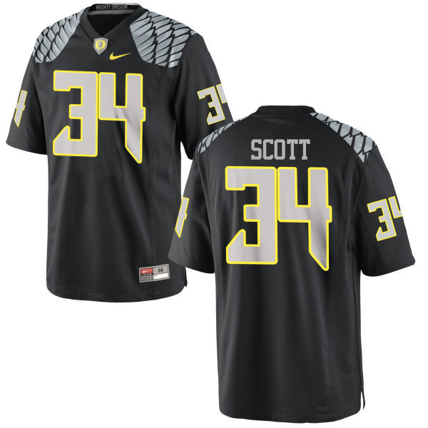 Men #34 Jordon Scott Oregon Ducks College Football Jerseys-Black